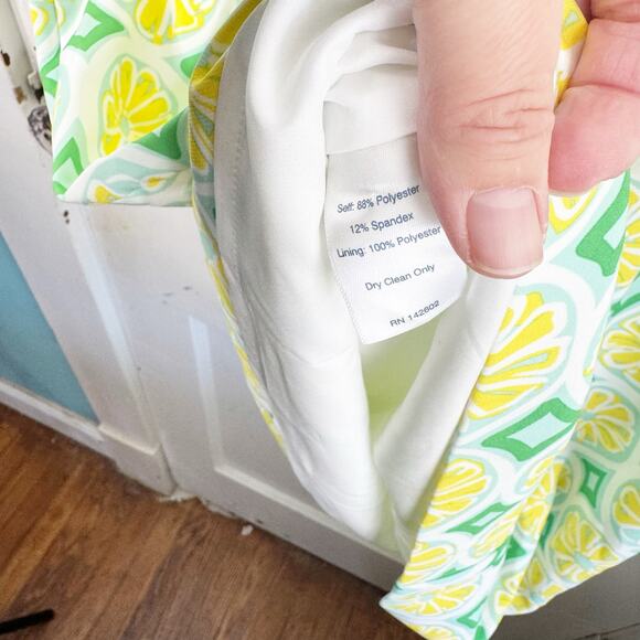 Sail to Sable STS Lemon Print Sleeveless Shift Dress Yellow Bright Novelty M - Picture 11 of 12